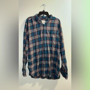 St. John's Bay Blue and Red Plaid Men's Shirt